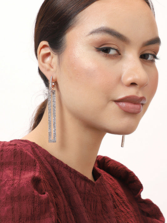 Gold Plated Party Designer Stone Drop Earring For Women