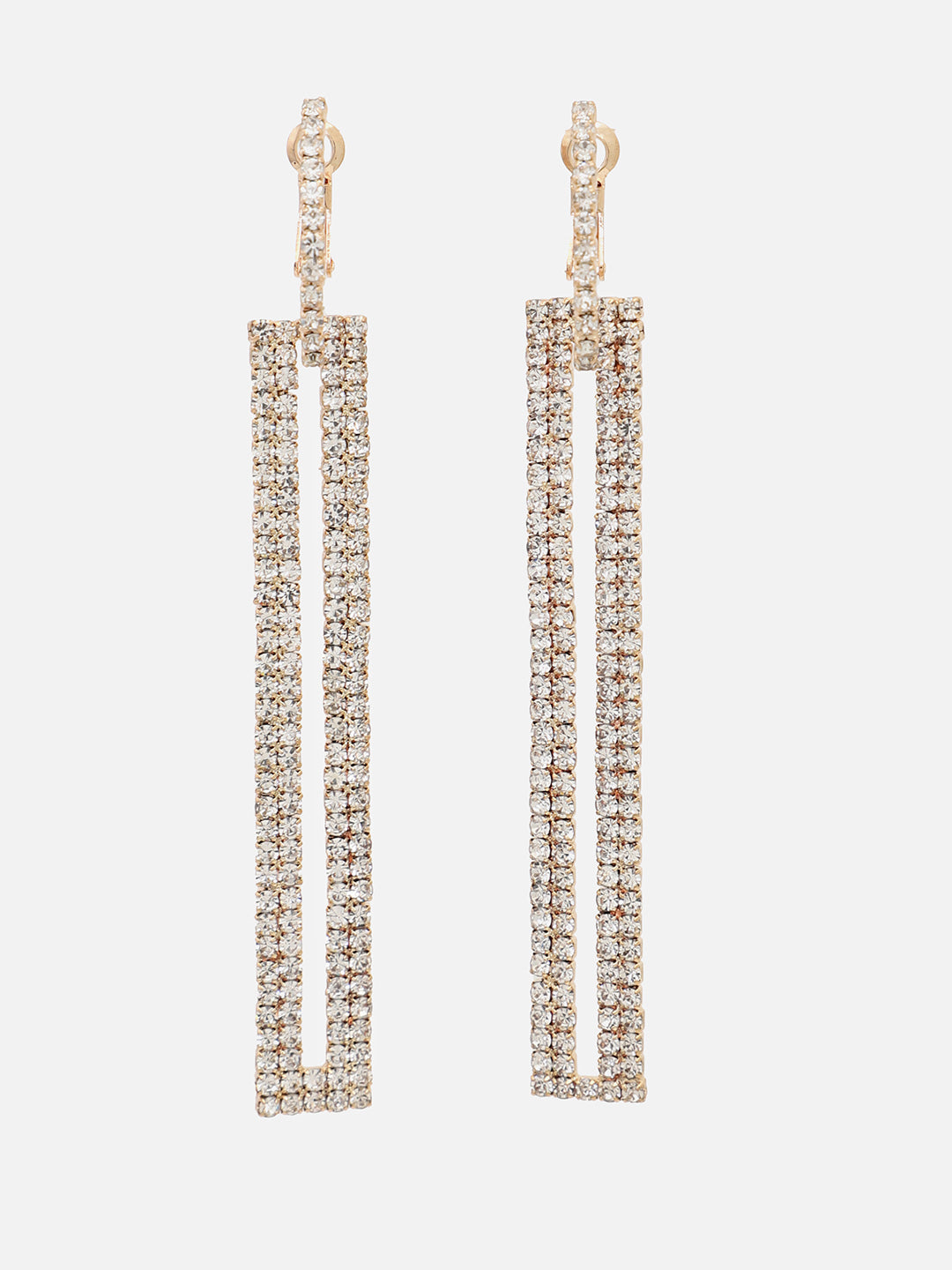 Gold Plated Party Designer Stone Drop Earring For Women