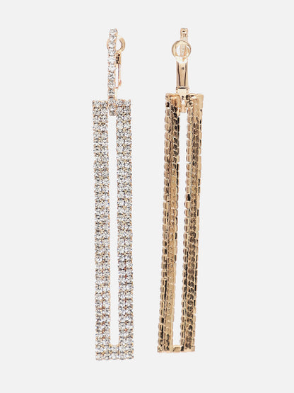 Gold Plated Party Designer Stone Drop Earring For Women