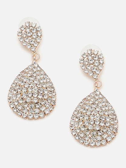 Gold Plated Party Designer Stone Drop Earring For Women