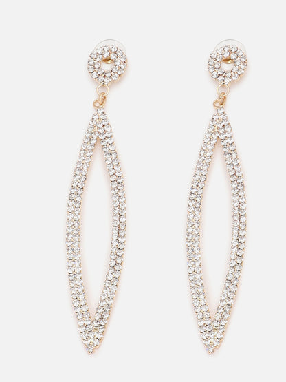 Gold Plated Party Designer Stone Drop Earring For Women
