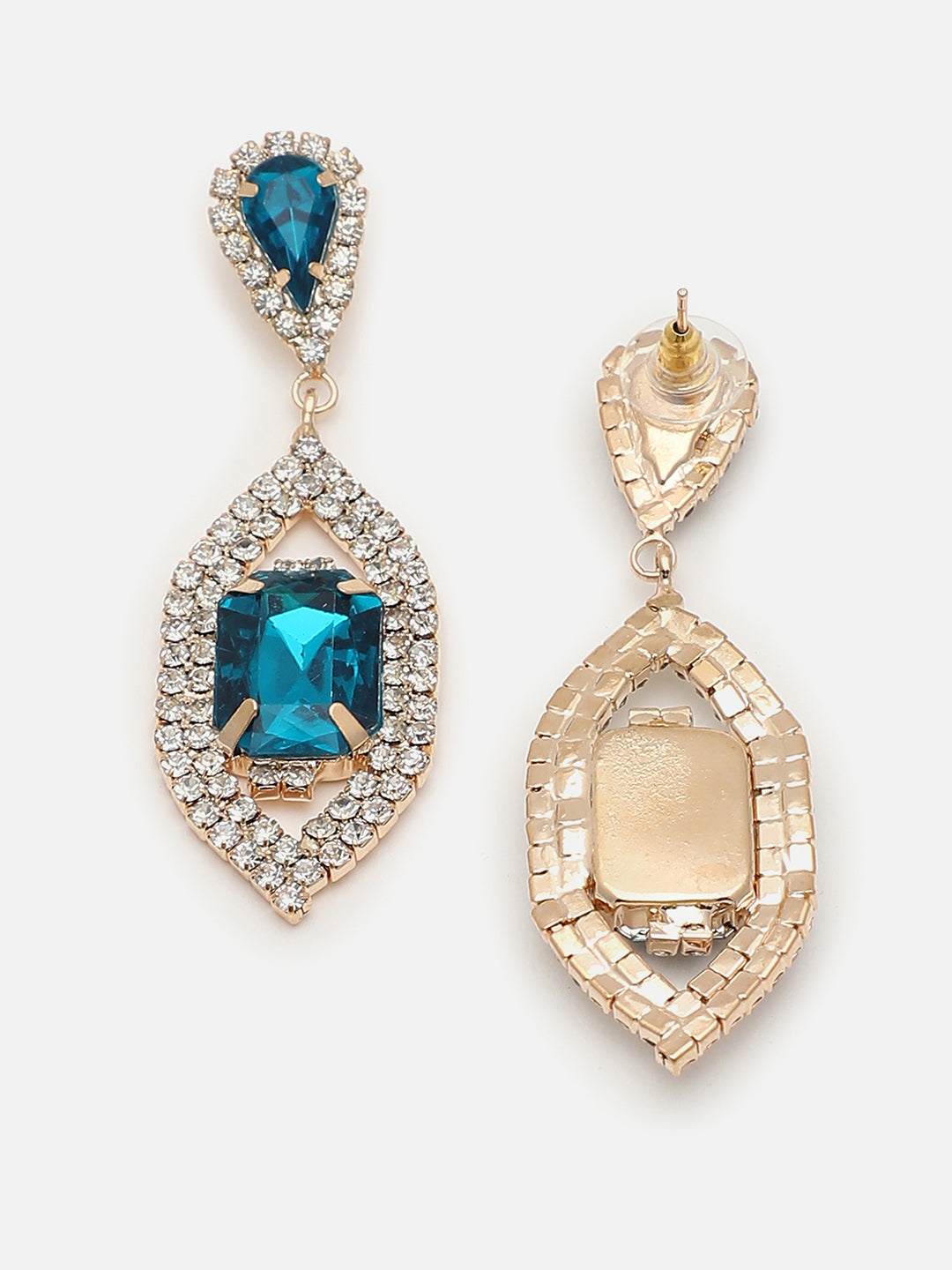 Gold Plated Party Designer Stone Drop Earring For Women