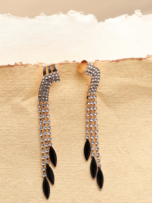Gold Plated Party Designer Stone Drop Earring For Women