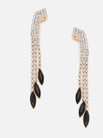 Gold Plated Party Designer Stone Drop Earring For Women
