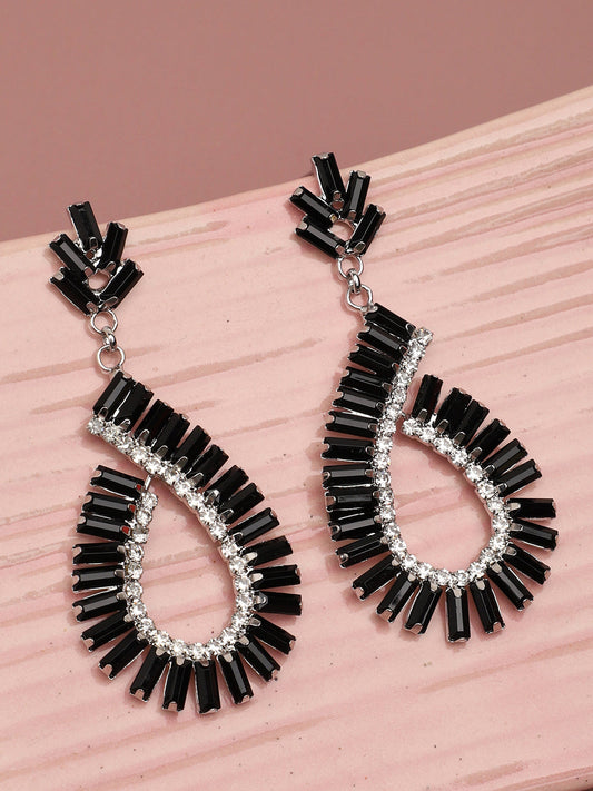 Gold Plated Party Designer Stone Drop Earring For Women