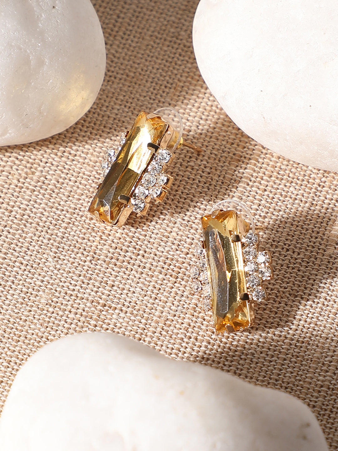 Gold Plated Party American Diamond Stud For Women