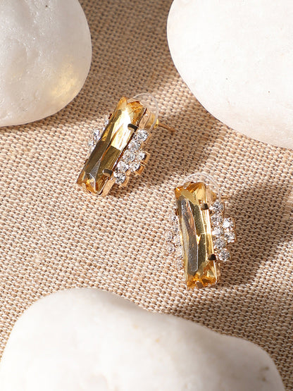 Gold Plated Party American Diamond Stud For Women