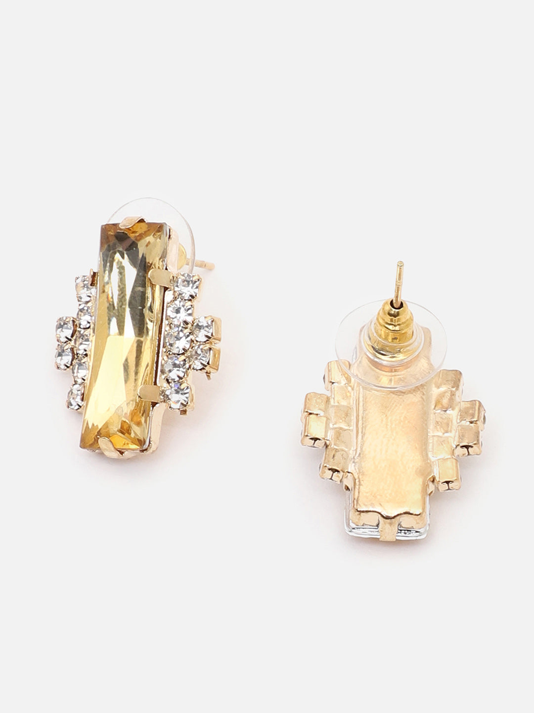 Gold Plated Party American Diamond Stud For Women