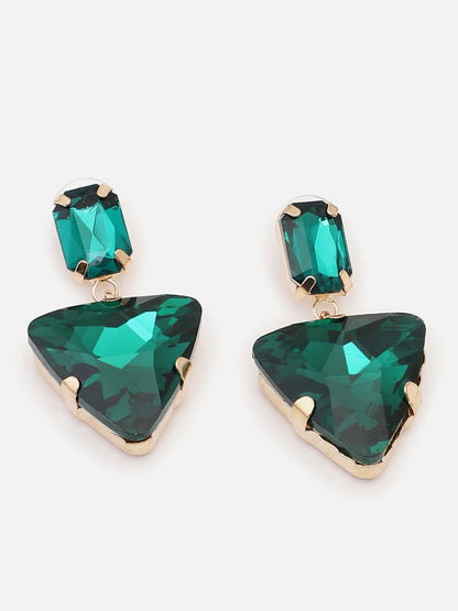 Gold Plated Party Designer Stone Drop Earring For Women