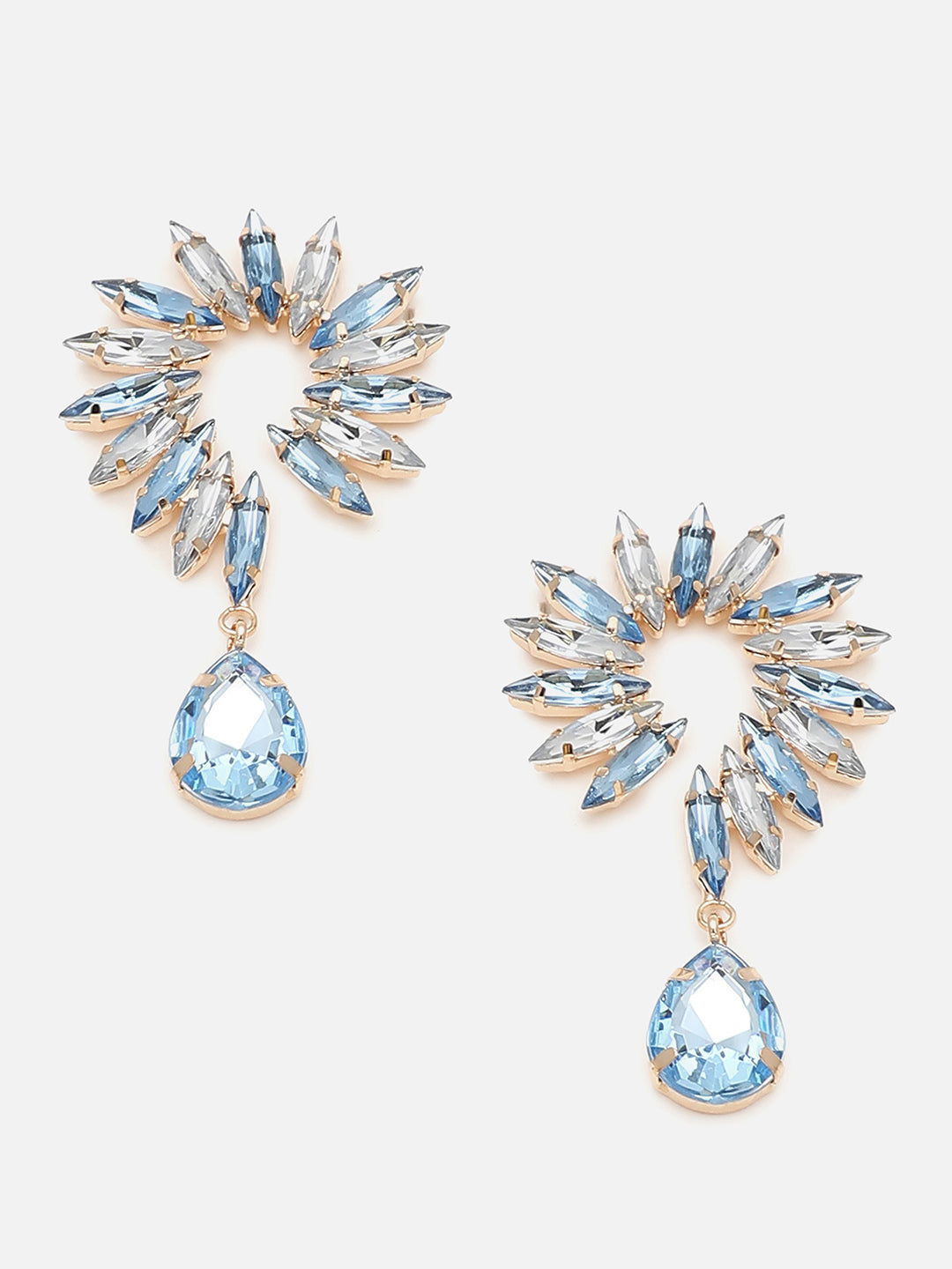 Gold Plated Party Designer Stone Drop Earring For Women