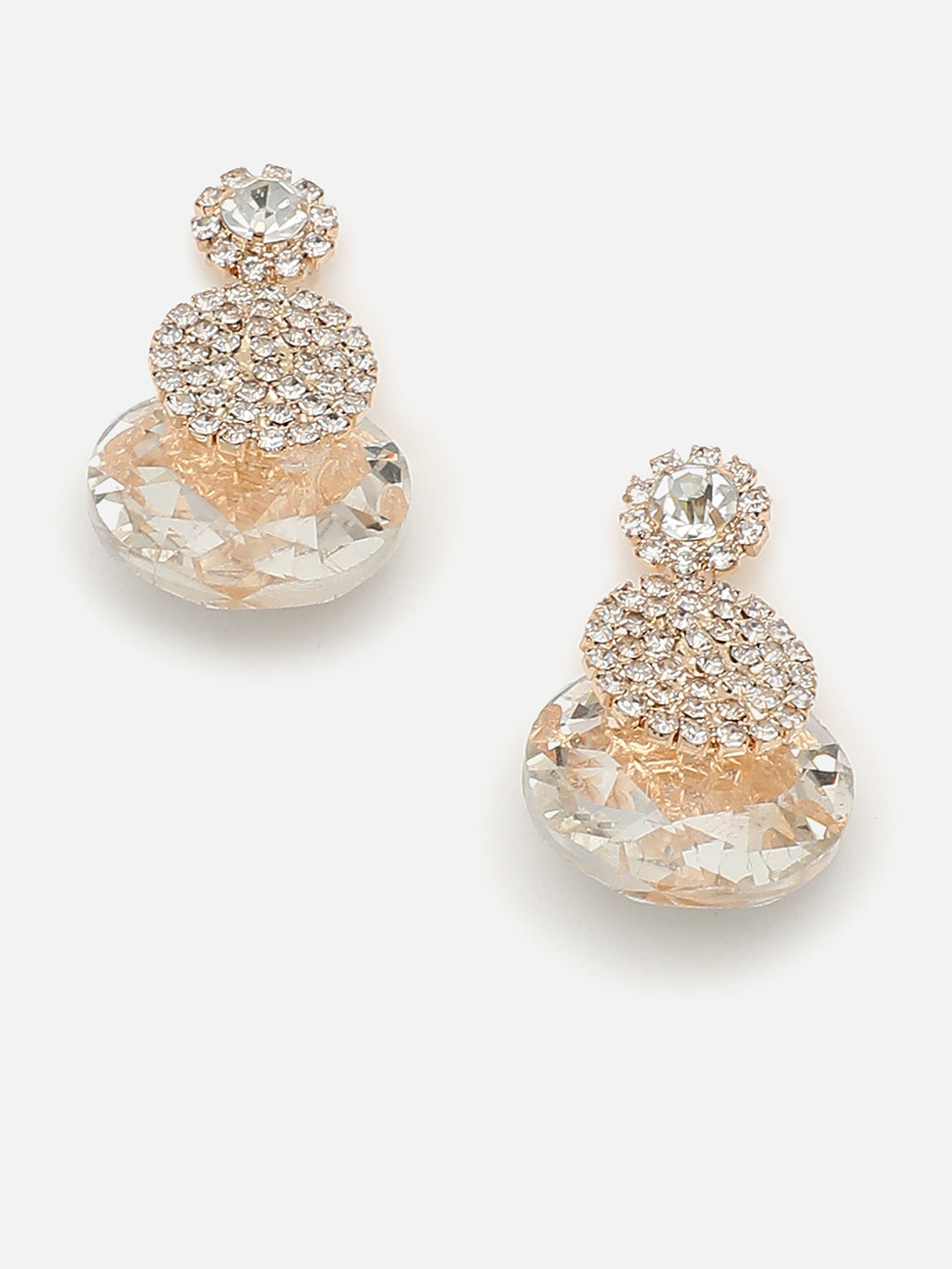 Gold Plated Party Designer Stone Drop Earring For Women
