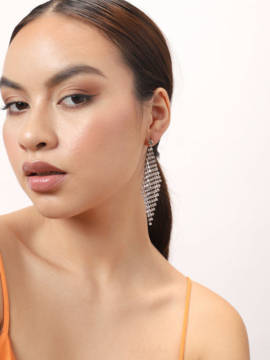 Gold Plated Party Designer Stone Drop Earring For Women