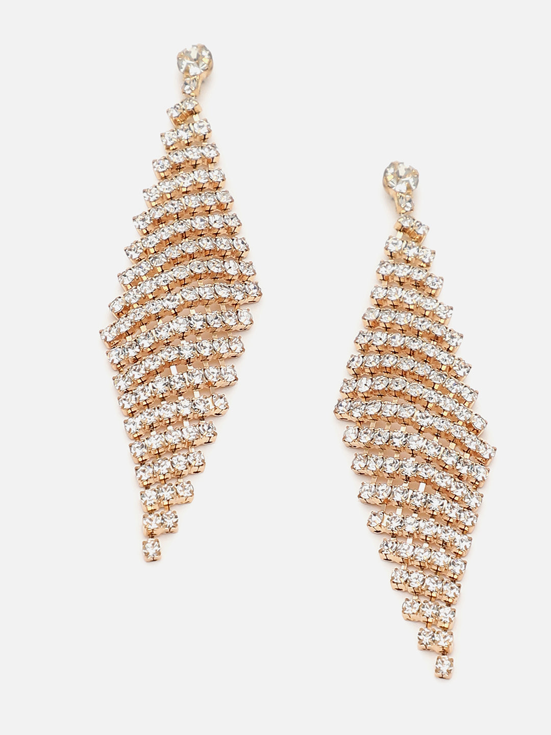 Gold Plated Party Designer Stone Drop Earring For Women
