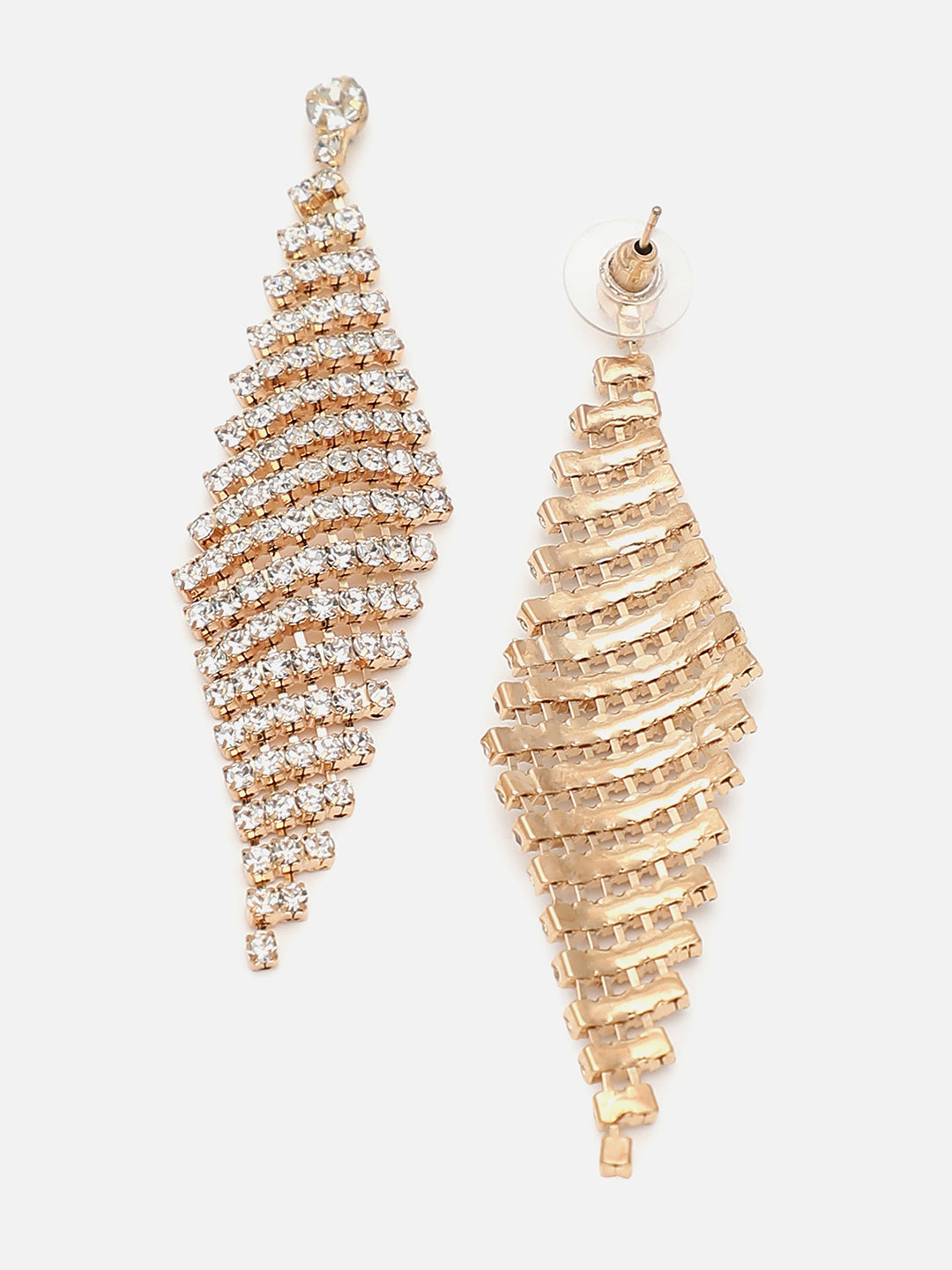 Gold Plated Party Designer Stone Drop Earring For Women