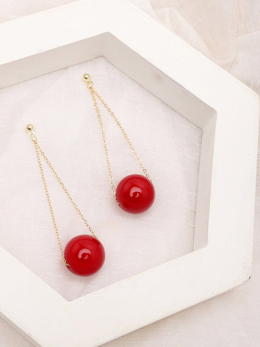 Gold Plated Party Beaded Drop Earring For Women