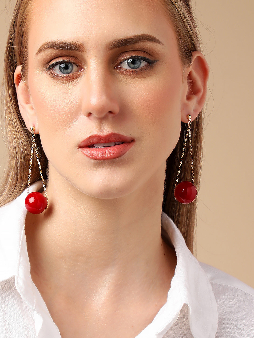 Gold Plated Party Beaded Drop Earring For Women