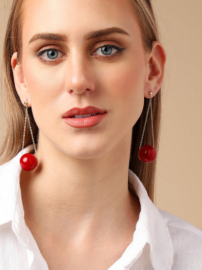 Gold Plated Party Beaded Drop Earring For Women