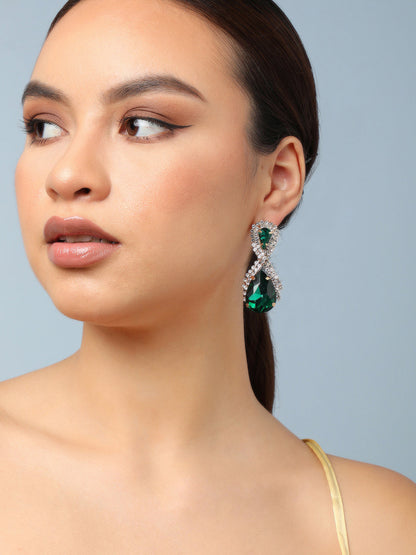 Gold Plated Party Designer Stone Drop Earring For Women