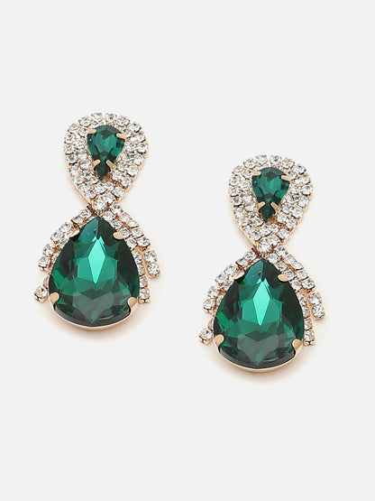 Gold Plated Party Designer Stone Drop Earring For Women