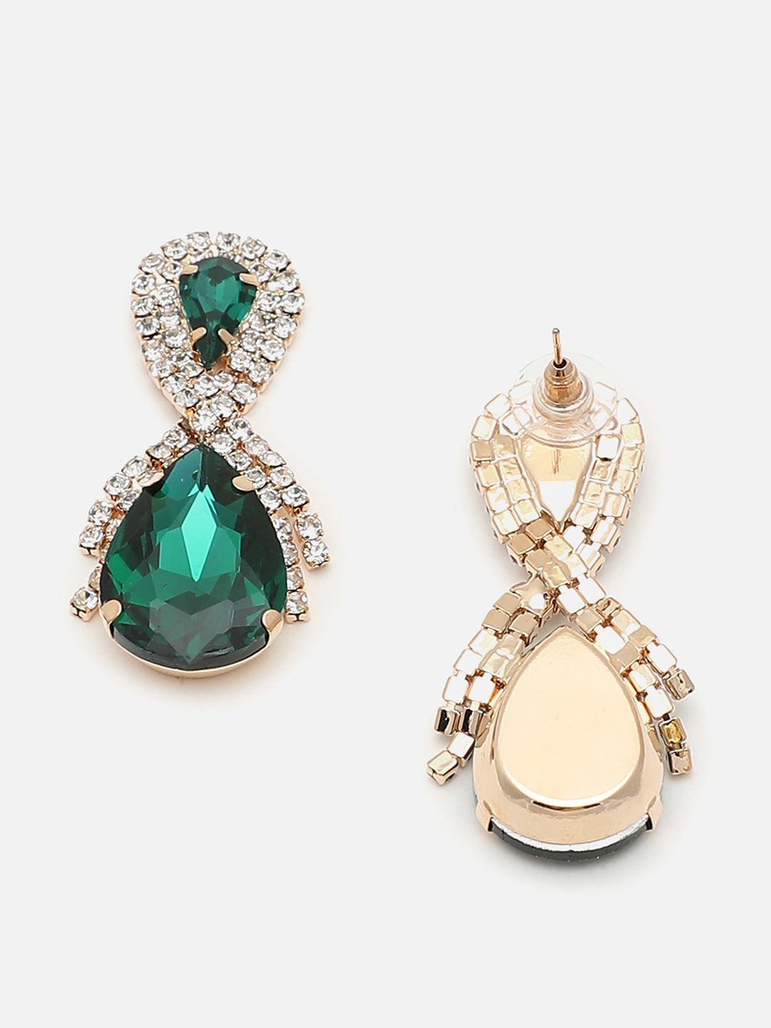 Gold Plated Party Designer Stone Drop Earring For Women