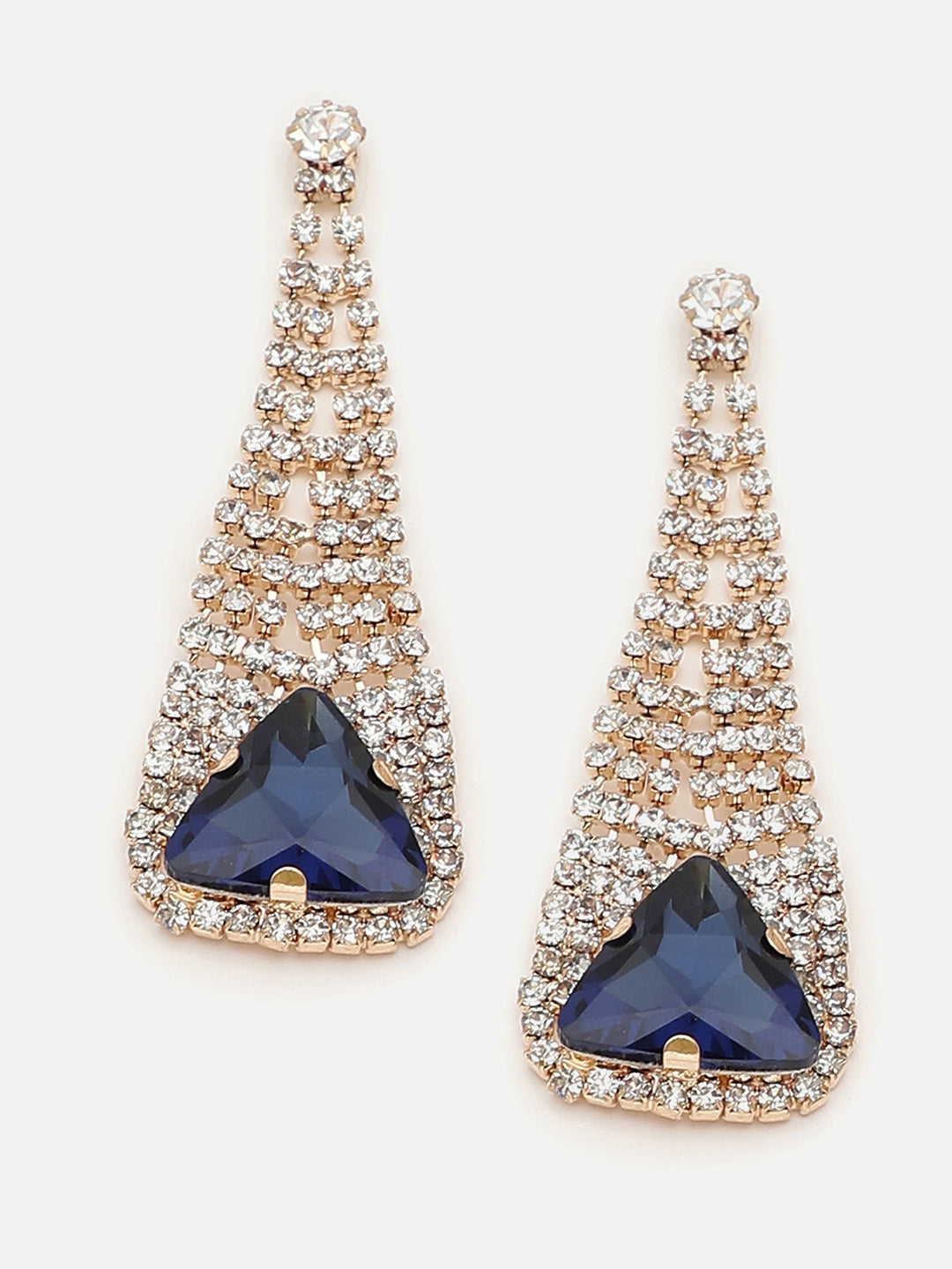 Gold Plated Party Designer Stone Drop Earring For Women