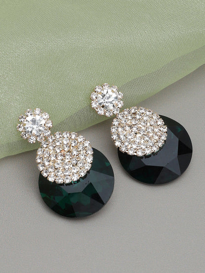 Gold Plated Party Designer Stone Drop Earring For Women