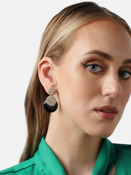 Gold Plated Party Designer Stone Drop Earring For Women