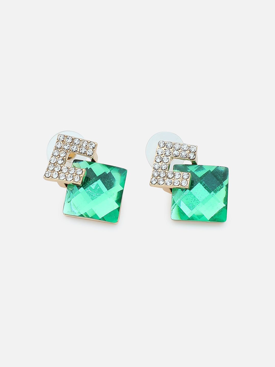 Gold Plated Party Designer Stone Drop Earring For Women