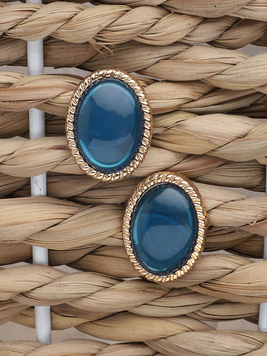 Gold Plated Party Designer Stone Stud For Women
