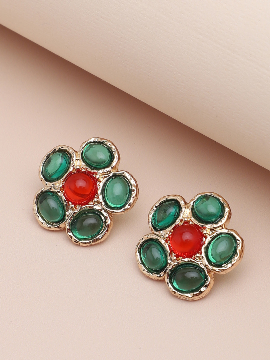 Gold Plated Party Designer Stone Stud For Women