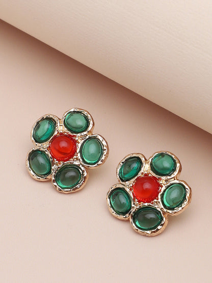 Gold Plated Party Designer Stone Stud For Women