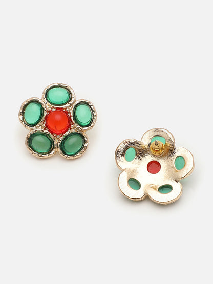 Gold Plated Party Designer Stone Stud For Women