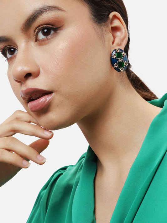 Gold Plated Party Designer Stone Stud For Women