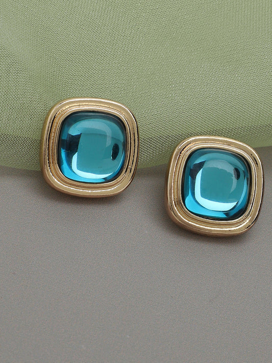 Gold Plated Party Designer Stone Stud For Women