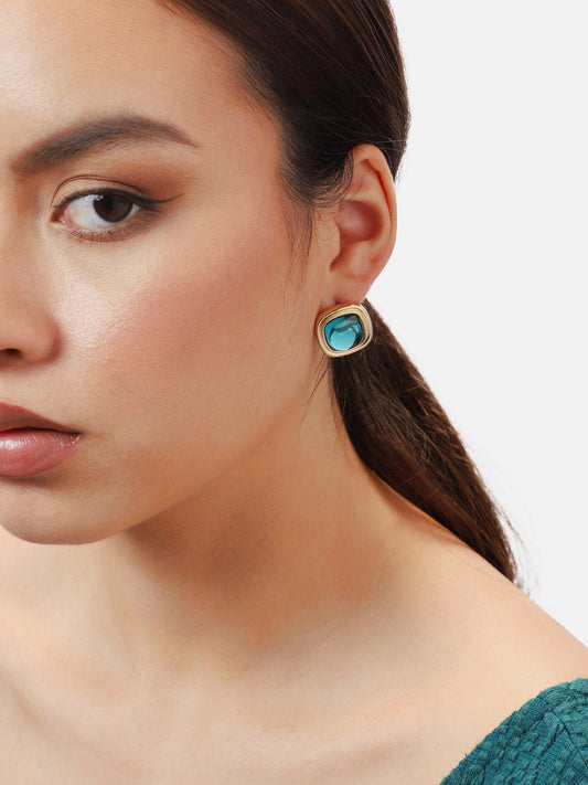 Gold Plated Party Designer Stone Stud For Women