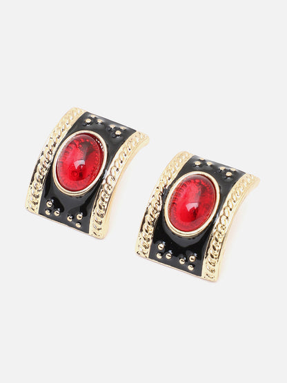 Gold Plated Party Designer Stone Stud For Women