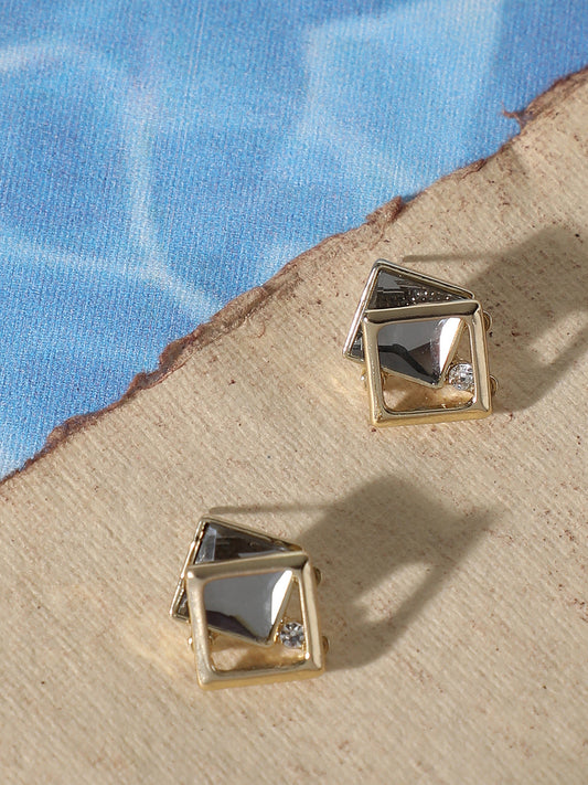 Gold Plated Party Designer Stone Stud For Women