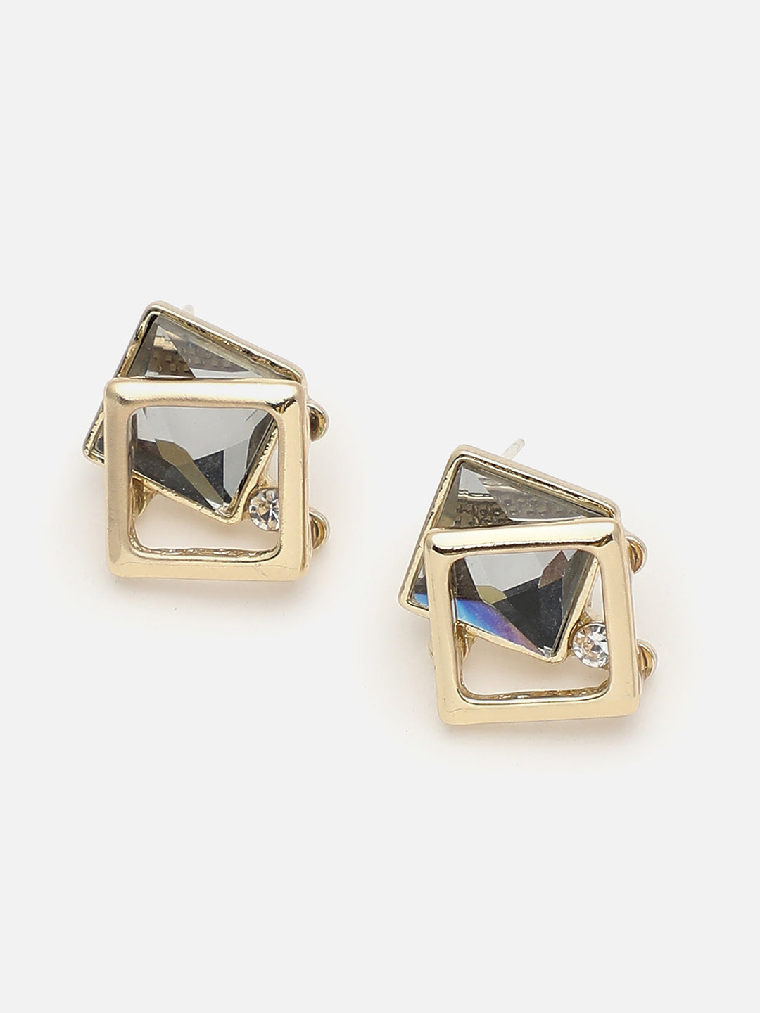 Gold Plated Party Designer Stone Stud For Women