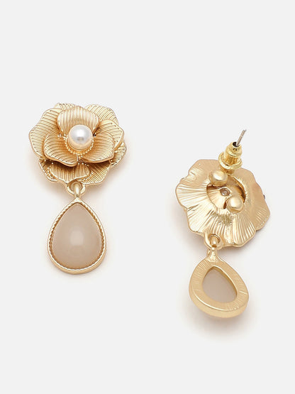 Gold Plated Party Designer Stone Drop Earring For Women