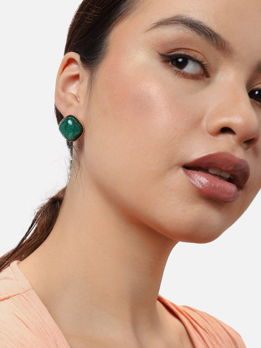 Gold Plated Party Designer Stone Stud For Women