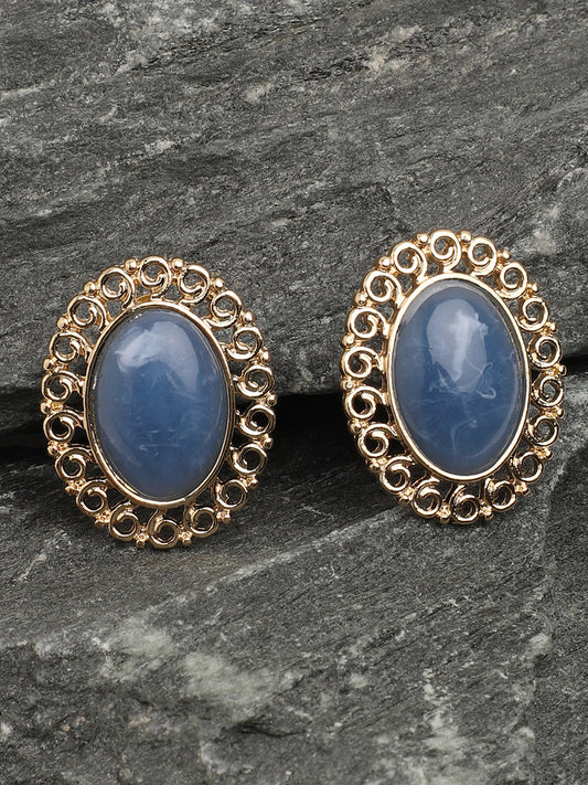Gold Plated Party Designer Stone Stud For Women