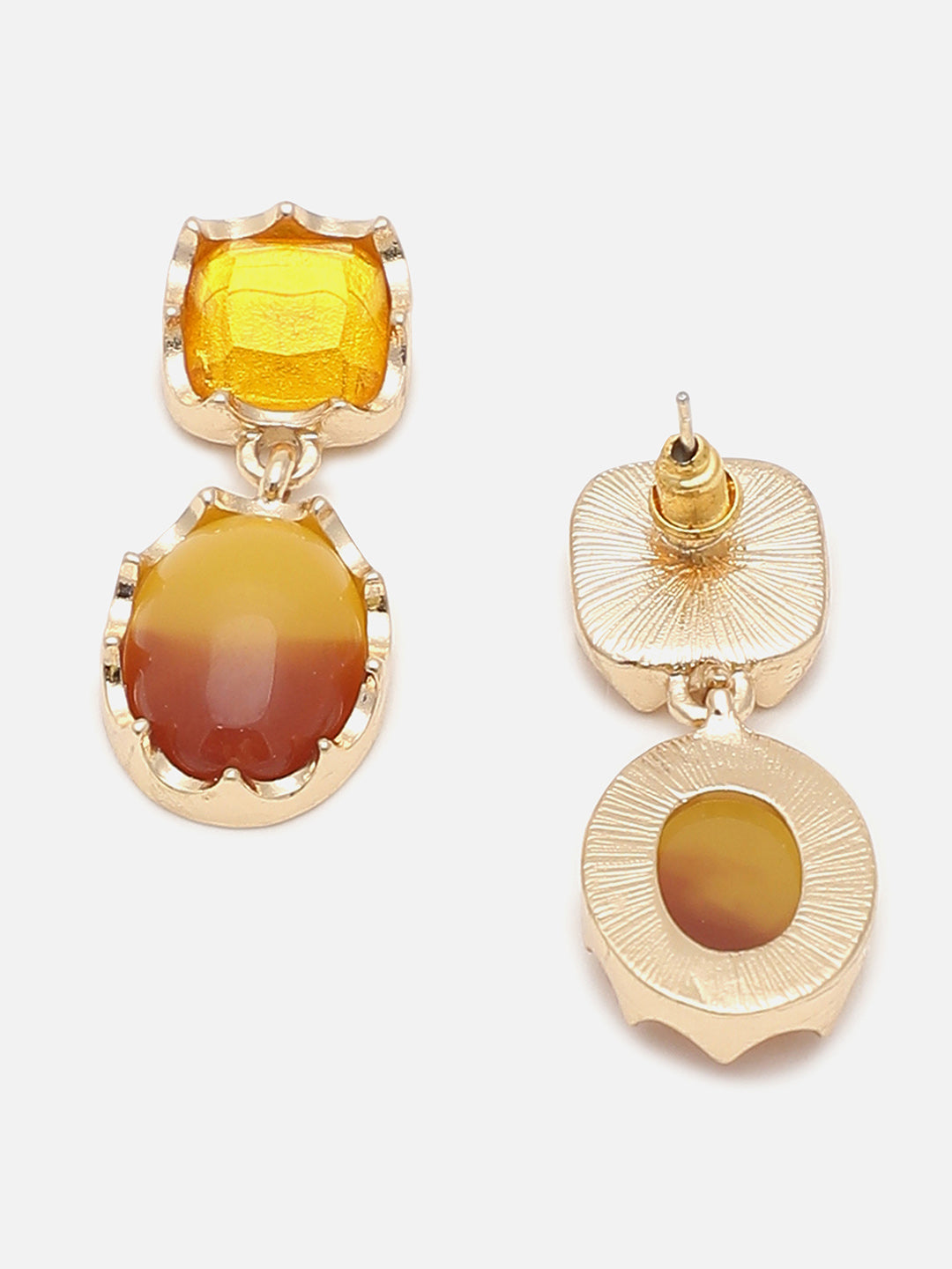 Gold Plated Party Designer Stone Drop Earring For Women
