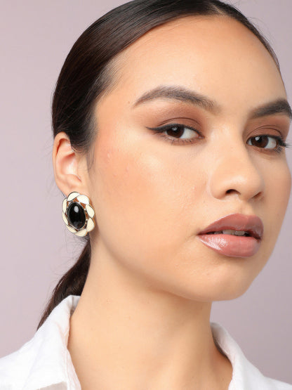 Gold Plated Party Designer Stone Stud For Women