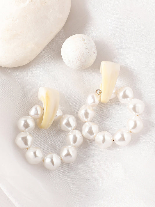 Gold Plated Party Pearls Drop Earring For Women