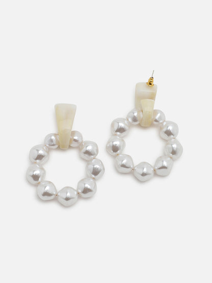Gold Plated Party Pearls Drop Earring For Women