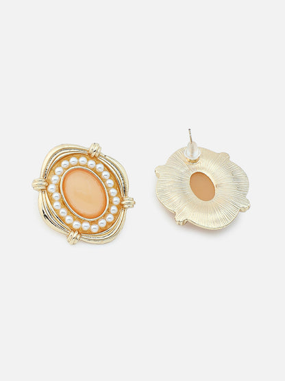 Gold Plated Party Designer Stone Stud For Women