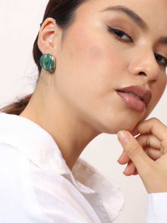 Gold Plated Party Designer Stone Stud For Women