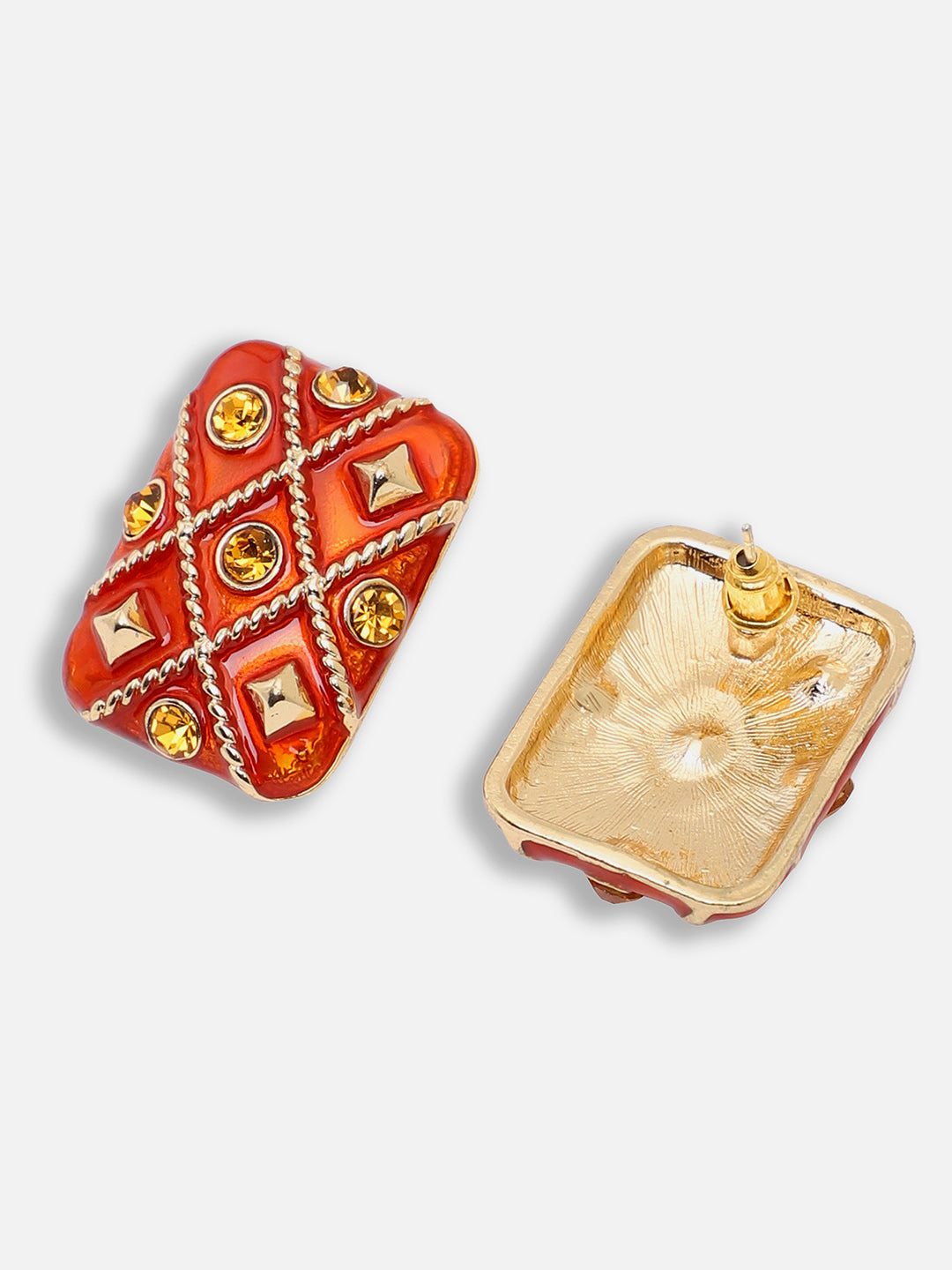 Gold Plated Party Designer Stone Stud For Women