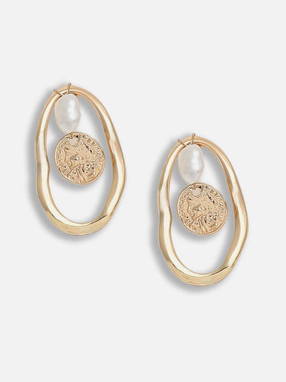 Gold Plated Party Pearls Drop Earring For Women