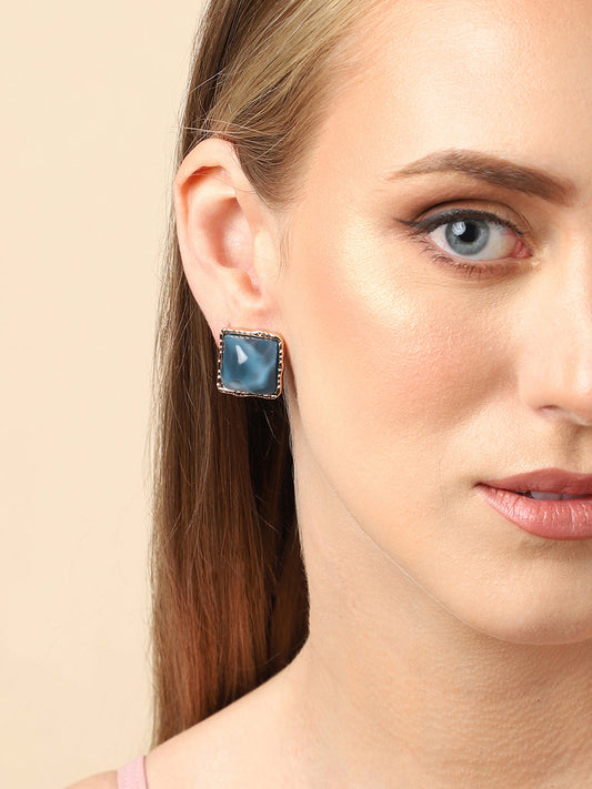 Gold Plated Party Designer Stone Stud For Women